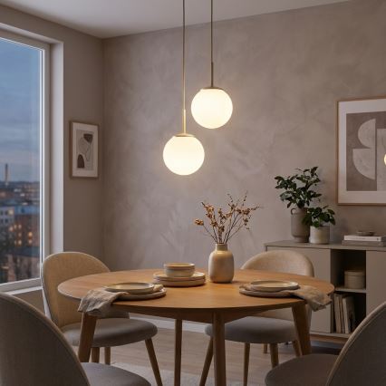 Brilagi - Závesný luster na lanku MILO ECRU 2xE27/60W/230V béžová/zlatá
