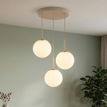 Brilagi - Závesný luster na lanku MILO ECRU 3xE27/60W/230V béžová/zlatá