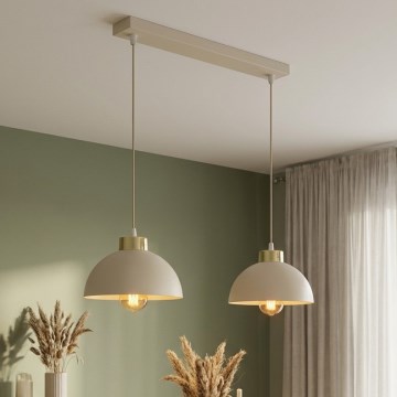 Brilagi - Závesný luster na lanku MOON 2xE27/60W/230V béžová/zlatá
