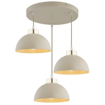 Brilagi - Závesný luster na lanku MOON 3xE27/60W/230V béžová/zlatá