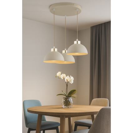 Brilagi - Závesný luster na lanku MOON 3xE27/60W/230V béžová/zlatá