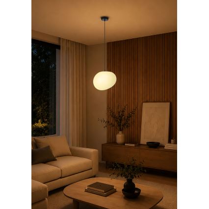 BRILAGI - Závesný luster na lanku PEBBLES 1xE27/40W/230V pr. 30 cm čierna