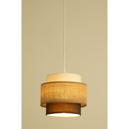 Brilagi - Závesný luster na lanku RESNA 1xE27/60W/230V pr. 20 cm béžová/čierna
