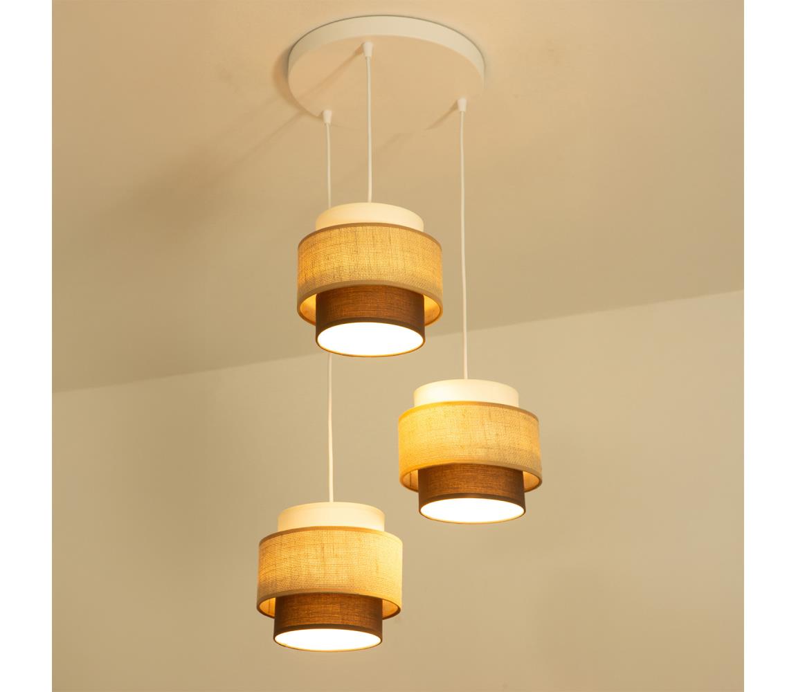 Brilagi - Závesný luster na lanku RESNA 3xE27/60W/230V pr. 45 cm béžová/čierna H0445