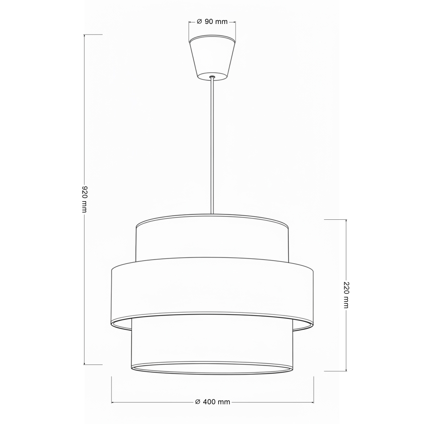Brilagi - Závesný luster na lanku SPACE 1xE27/60W/230V pr. 40 cm béžová/krémová