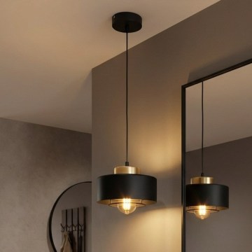 Brilagi - Závesný luster na lanku SPRING 1xE27/60W/230V pr. 20 cm čierna/zlatá