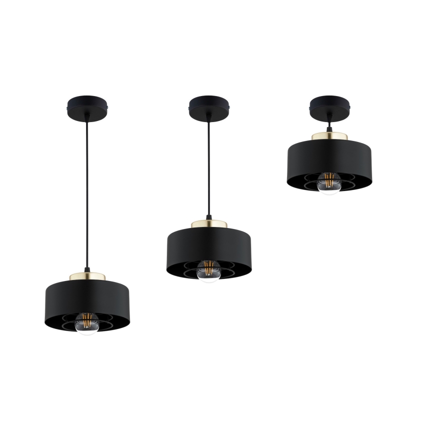 Brilagi - Závesný luster na lanku SPRING 1xE27/60W/230V pr. 20 cm čierna/zlatá