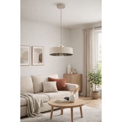 Brilagi - Závesný luster na lanku SPRING 1xE27/60W/230V pr. 30 cm béžová/zlatá