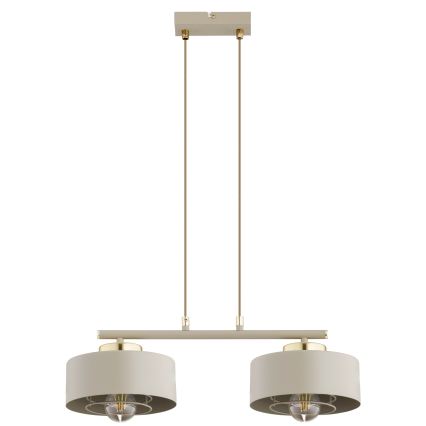 Brilagi - Závesný luster na lanku SPRING 2xE27/60W/230V béžová/zlatá
