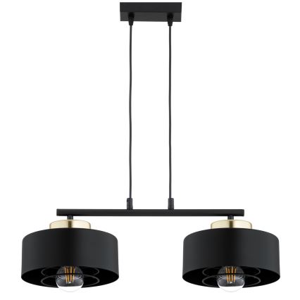 Brilagi - Závesný luster na lanku SPRING 2xE27/60W/230V čierna/zlatá