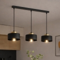Brilagi - Závesný luster na lanku SPRING 3xE27/60W/230V čierna/zlatá