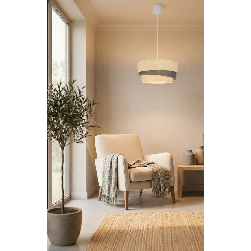 Brilagi - Závesný luster na lanku TRIO 1xE27/60W/230V pr. 40 cm krémová/sivá