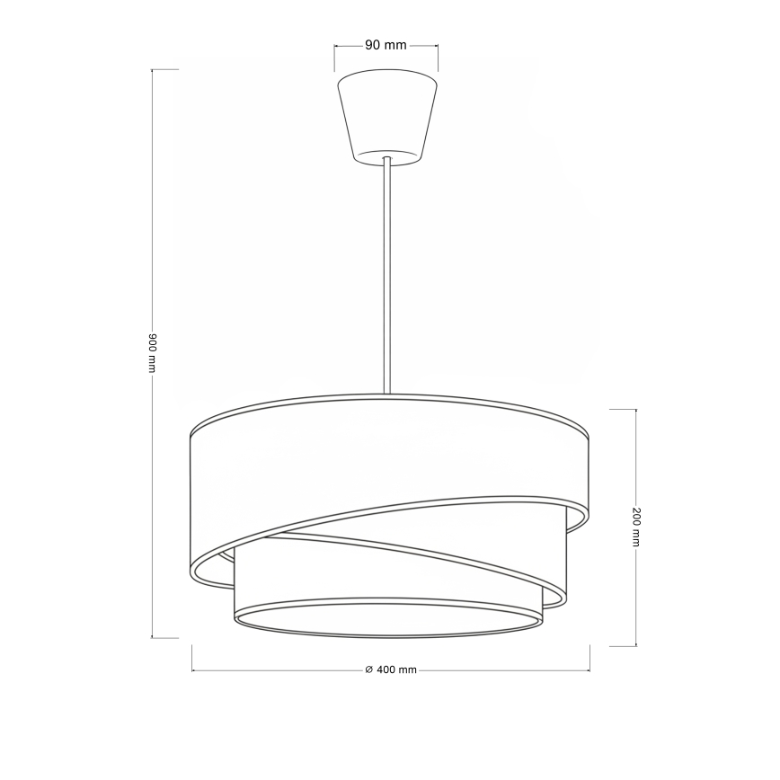 Brilagi - Závesný luster na lanku TRIO 1xE27/60W/230V pr. 40 cm krémová/sivá