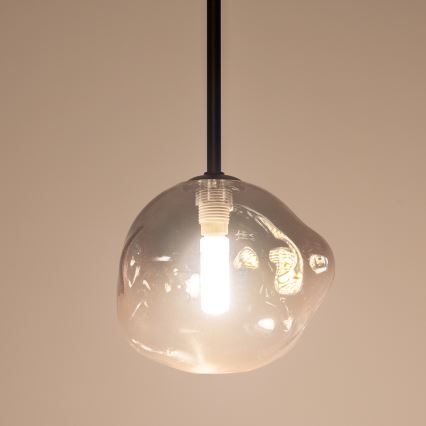 BRILAGI - Závesný luster na lanku VULCANO 1xG9/8W/230V pr. 15 cm čierna/dymová čierna
