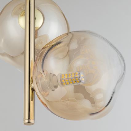 Brilagi - Závesný luster na lanku VULCANO 3xG9/8W/230V zlatá/dymová béžová