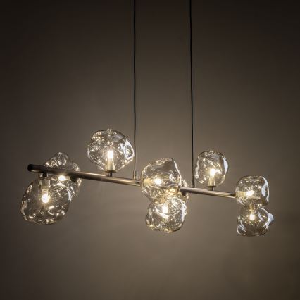 Brilagi - Závesný luster na lanku VULCANO 9xG9/8W/230V hnedá/dymová béžová