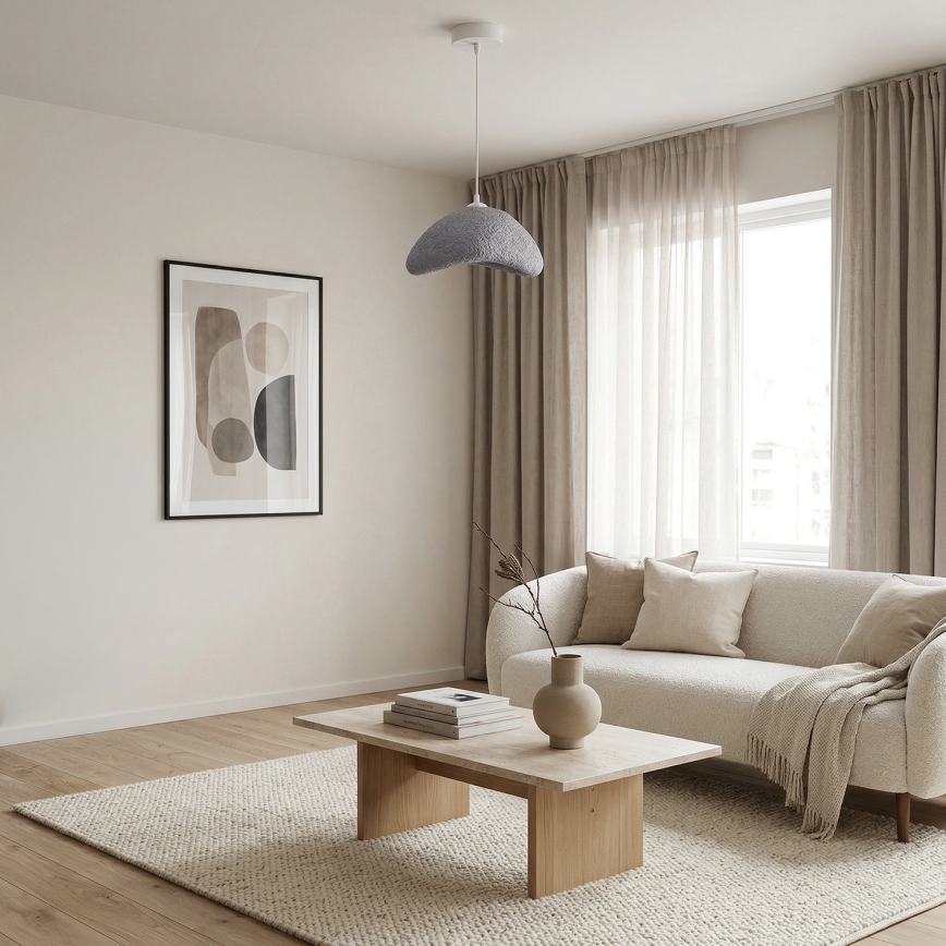 Brilagi - Závesný luster na lanku WABI SABI 1xE27/40W/230V, priemer 33 cm, sivá