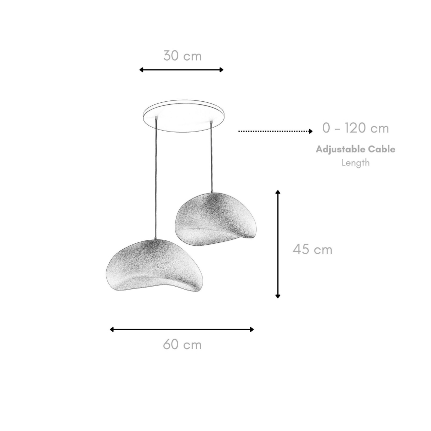 Brilagi - Závesný luster na lanku WABI SABI 2xE27/40W/230V pr. 60 cm biela