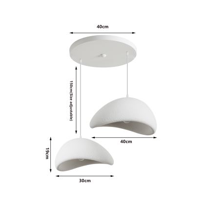 BRILAGI - Závesný luster na lanku WABI SABI 2xE27/60W/230V biela