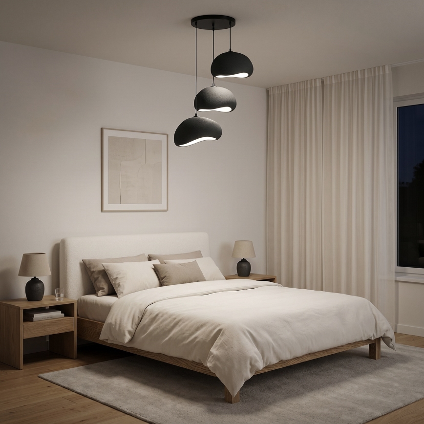Brilagi - Závesný luster na lanku WABI SABI 3xE27/40W/230V priemer 60 cm čierna
