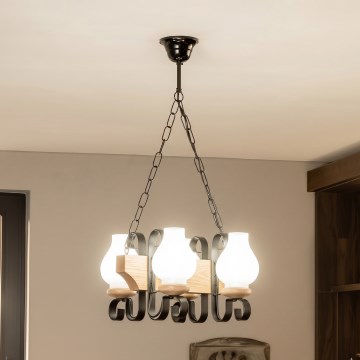 Brilagi - Závesný luster na reťazi QUEEN 4xE14/40W/230V dub