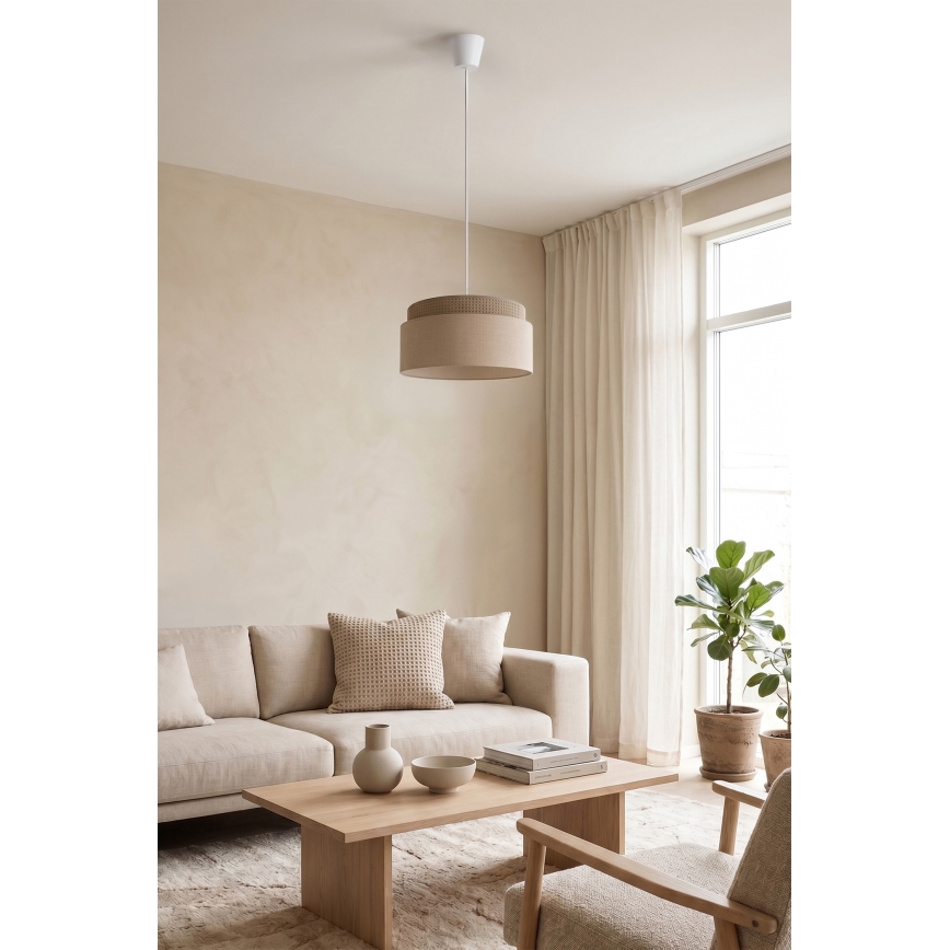 Brilagi - Závesný luster PADOVA na lanku 1xE27/60W/230V pr. 40 cm béžový
