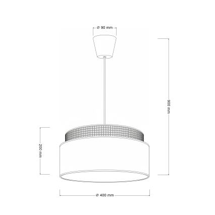 Brilagi - Závesný luster PADOVA na lanku 1xE27/60W/230V pr. 40 cm béžový