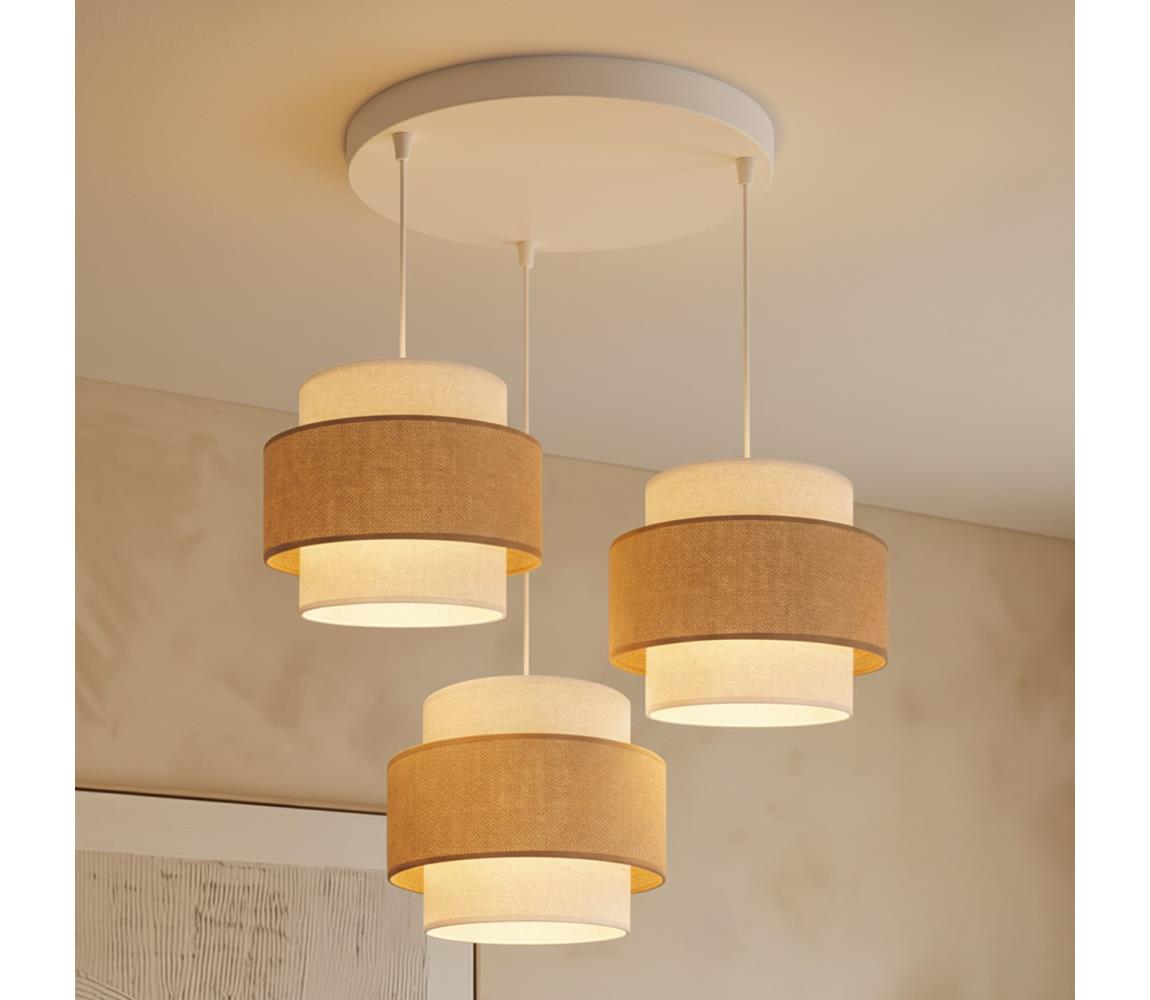 Brilagi - Závesný luster SPACE 3xE27/60W/230V priemer 40 cm béžová/krémová 8590828052630