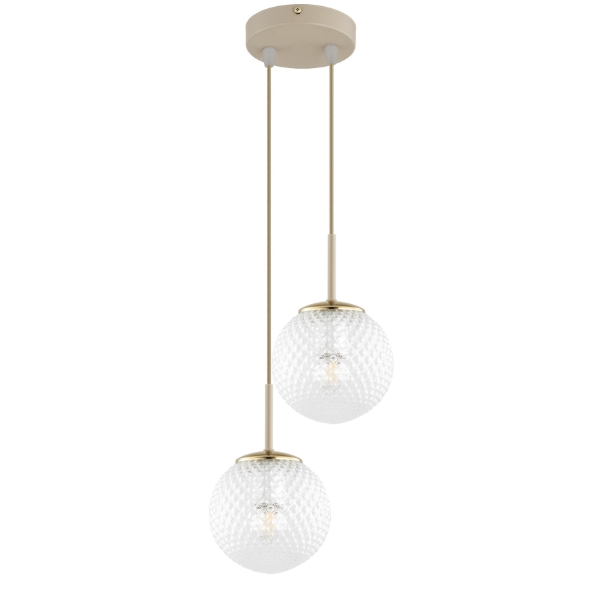 Brilagi - Závesný luster STELLA na lanku 2xE27/60W/230V béžová/zlatá