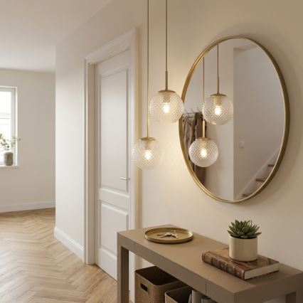 Brilagi - Závesný luster STELLA na lanku 2xE27/60W/230V béžová/zlatá