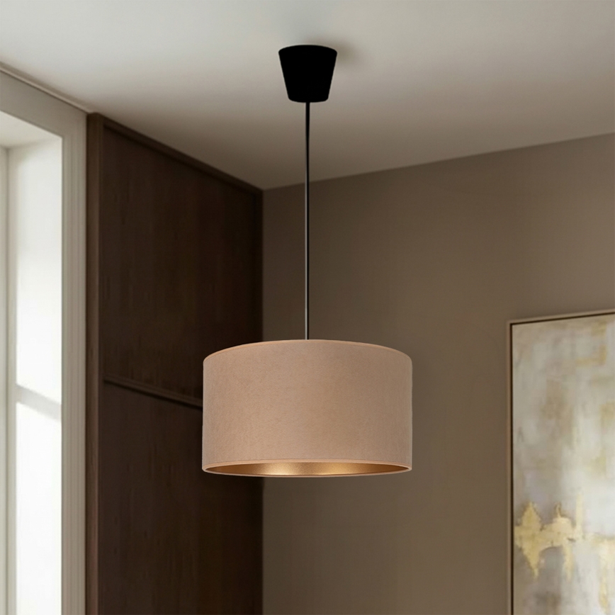 Brilagi - Závesný luster VELVET 1xE27/60W/230V Ø 40 cm béžová/zlatá