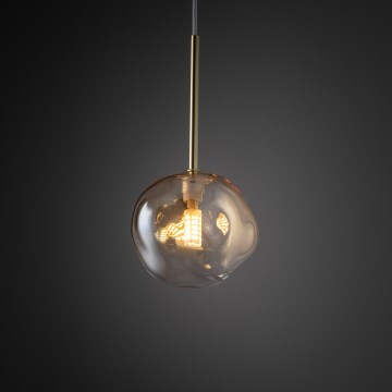 Brilagi - Závesný luster VULCANO na lanku 1xG9/8W/230V pr. 15 cm zlatá/dýmová béžová