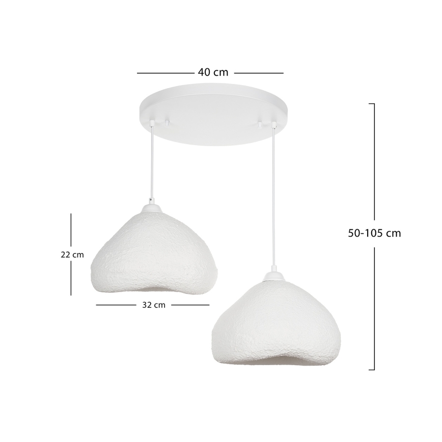 Brilagi - Závesný luster WABI SABI na lankách, 2xE27/40W/230V, priemer 45 cm, biela