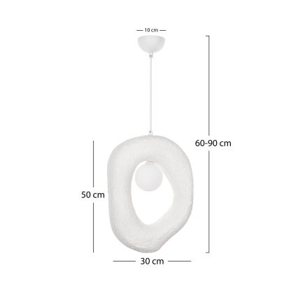 Brilagi - Závesný luster WABI SABI na lanku 1xG9/8W/230V, biely