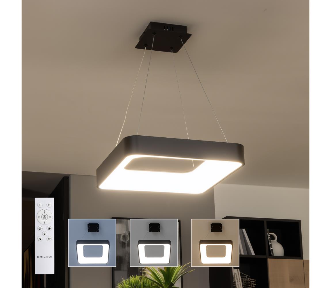 Brilagi - Závesný stmievateľný LED luster na lanku FALCON II LED/80W/230V 40x40 cm čierna + diaľkové ovládanie BRDC2669-400/CR