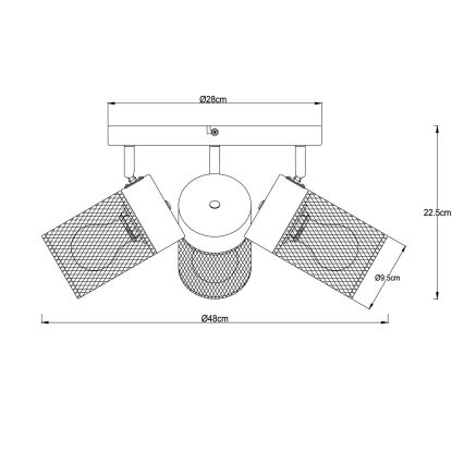 Brilliant - Bodové svietidlo KAMOLO 3xE27/40W/230V čierne