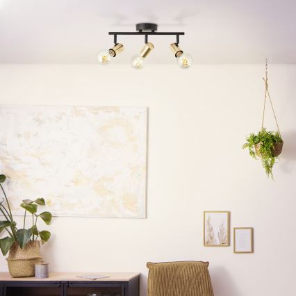 Brilliant - Bodové svietidlo KERRY 3xE27/40W/230V čierna/mosadz