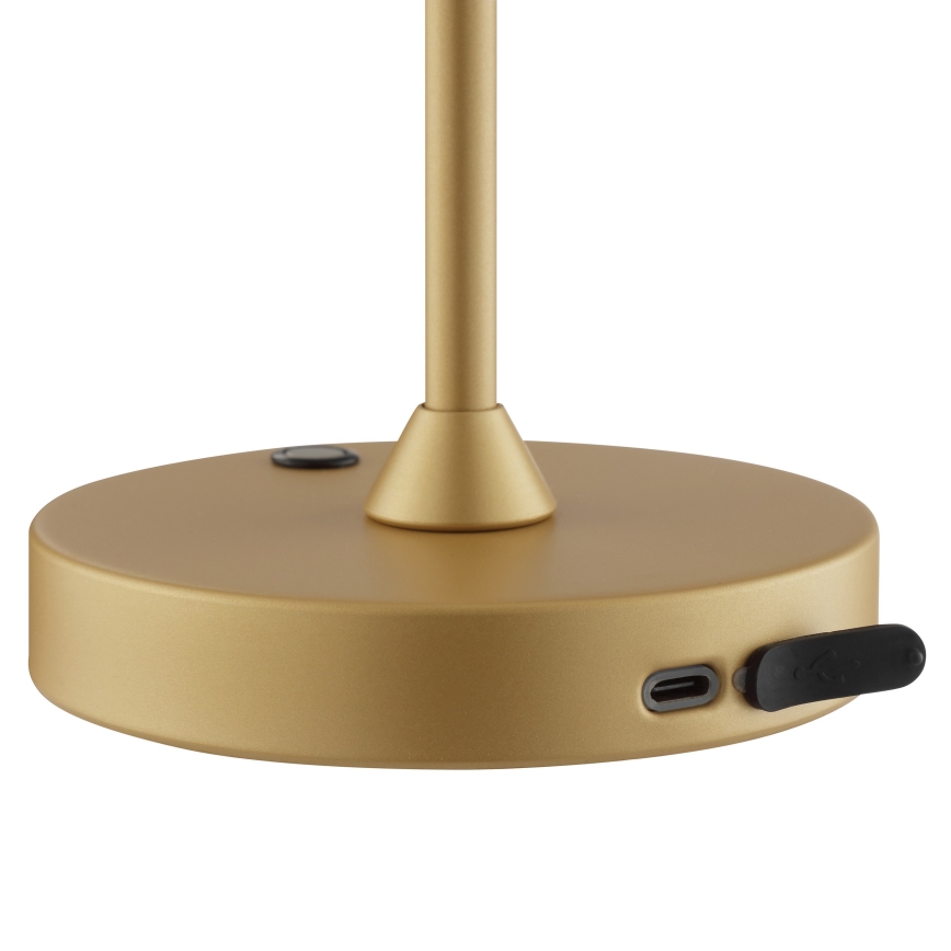 Brilliant - LED stmievateľná nabíjateľná dotyková vonkajšia stolová lampa ELORA LED/2,5W/5V 2700K 2600 mAh IP44 zlatá