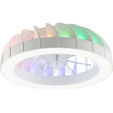 Brilliant - LED RGBW Stmievačná stropná ventilátor s osvetlením FANORA LED/30W/230V 2700-6500K pr. 46 cm biela + diaľkové ovládanie