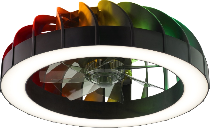 Brilliant - LED RGBW Stmievačná stropná ventilátor s osvetlením FANORA LED/30W/230V 2700-6500K pr. 46 cm čierna + diaľkové ovládanie