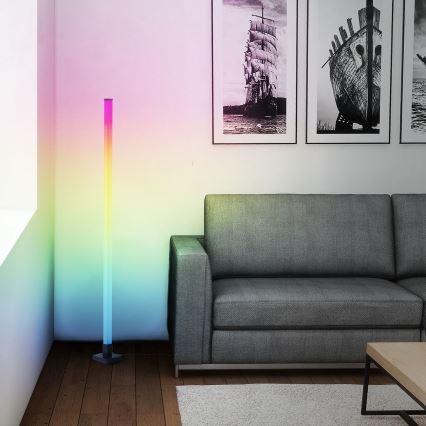 Brilliant - LED RGBW Stmievateľná stojacia lampa NEELE LED/6,5W/230V čierna + diaľkové ovládanie