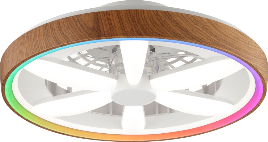 Brilliant - LED RGBW Stmievateľný stropný ventilátor GAIANO LED/24W/230V 2700-6500K pr. 48 cm hnedá + diaľkové ovládanie