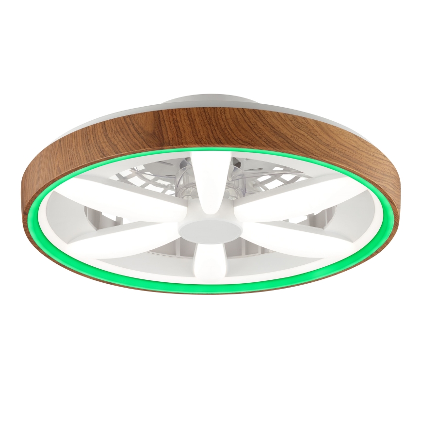 Brilliant - LED RGBW Stmievateľný stropný ventilátor GAIANO LED/24W/230V 2700-6500K pr. 48 cm hnedá + diaľkové ovládanie
