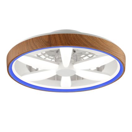 Brilliant - LED RGBW Stmievateľný stropný ventilátor GAIANO LED/24W/230V 2700-6500K pr. 48 cm hnedá + diaľkové ovládanie