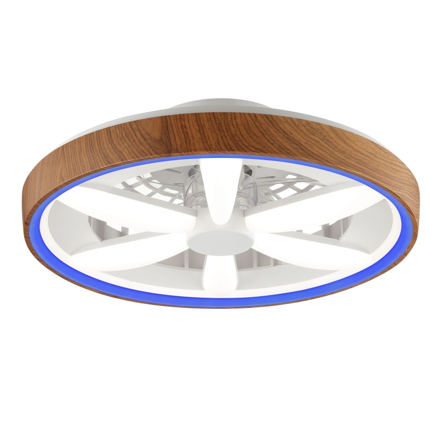 Brilliant - LED RGBW Stmievateľný stropný ventilátor GAIANO LED/24W/230V 2700-6500K pr. 48 cm hnedá + diaľkové ovládanie