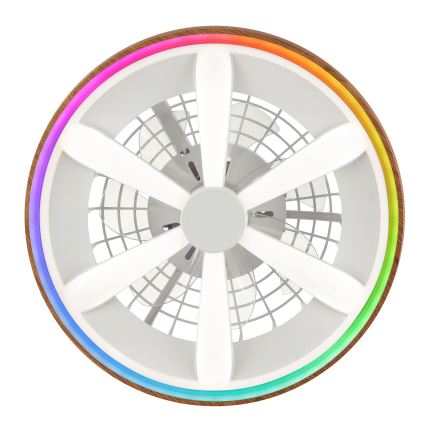 Brilliant - LED RGBW Stmievateľný stropný ventilátor GAIANO LED/24W/230V 2700-6500K pr. 48 cm hnedá + diaľkové ovládanie