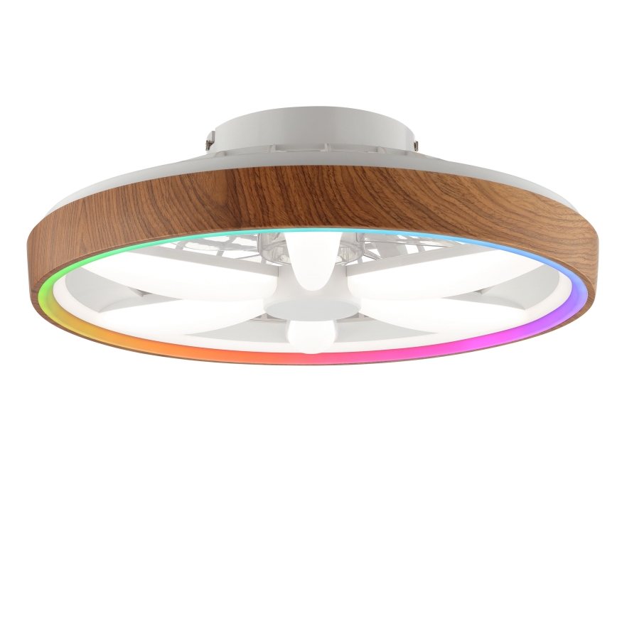 Brilliant - LED RGBW Stmievateľný stropný ventilátor GAIANO LED/24W/230V 2700-6500K pr. 48 cm hnedá + diaľkové ovládanie