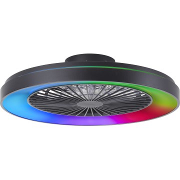 Brilliant - LED RGBW Stmievateľný stropný ventilátor MAZZARO LED/24W/230V 3000-6500K pr. 58 cm čierna + diaľkové ovládanie