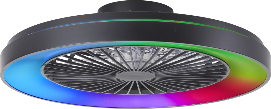 Brilliant - LED RGBW Stmievateľný stropný ventilátor MAZZARO LED/24W/230V 3000-6500K pr. 58 cm čierna + diaľkové ovládanie
