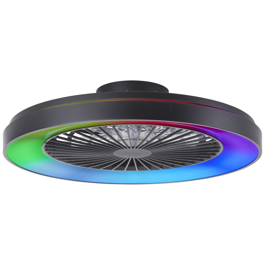 Brilliant - LED RGBW Stmievateľný stropný ventilátor MAZZARO LED/24W/230V 3000-6500K pr. 58 cm čierna + diaľkové ovládanie